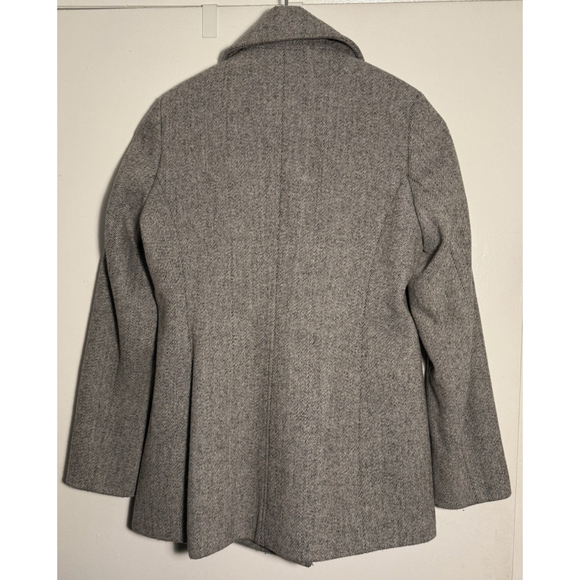 Calvin Klein Women's Gray Tweed Wool Blend Double Breasted Lined Pea Coat Size 4 - Picture 2 of 12